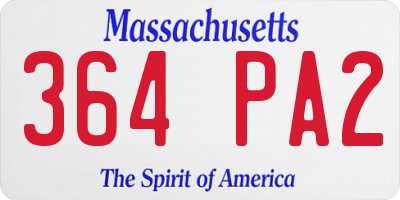 MA license plate 364PA2