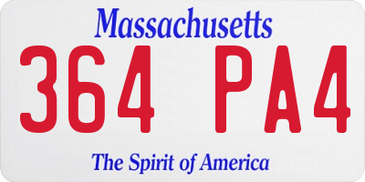 MA license plate 364PA4