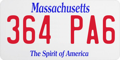 MA license plate 364PA6