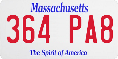 MA license plate 364PA8