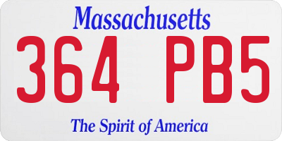 MA license plate 364PB5