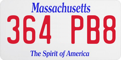 MA license plate 364PB8