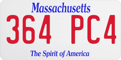 MA license plate 364PC4