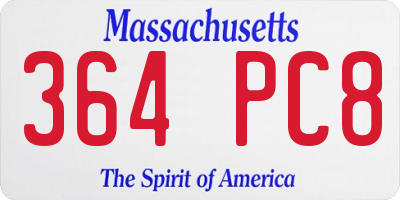 MA license plate 364PC8