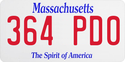 MA license plate 364PD0