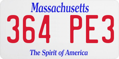 MA license plate 364PE3