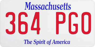 MA license plate 364PG0