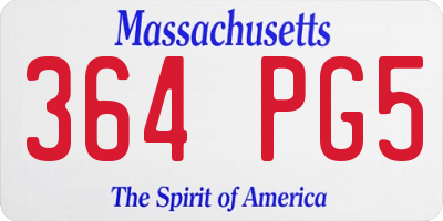 MA license plate 364PG5