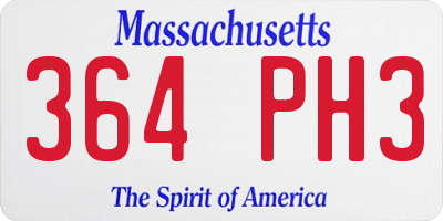 MA license plate 364PH3