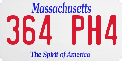 MA license plate 364PH4