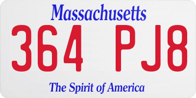 MA license plate 364PJ8