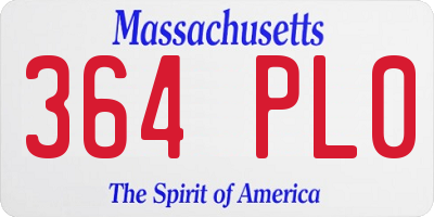 MA license plate 364PL0