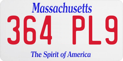MA license plate 364PL9