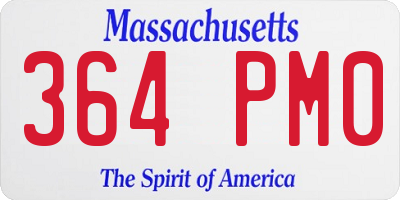 MA license plate 364PM0