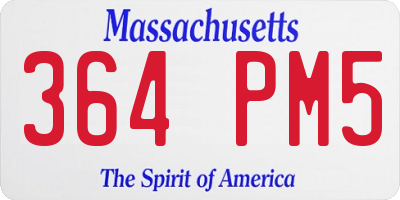 MA license plate 364PM5