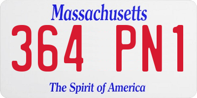 MA license plate 364PN1