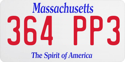 MA license plate 364PP3
