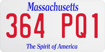 MA license plate 364PQ1