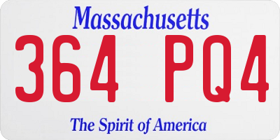 MA license plate 364PQ4