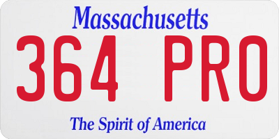 MA license plate 364PR0