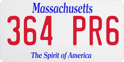 MA license plate 364PR6