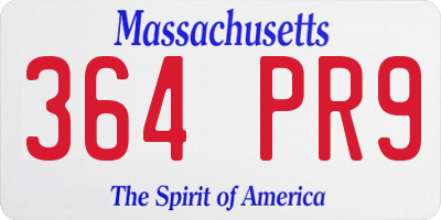 MA license plate 364PR9