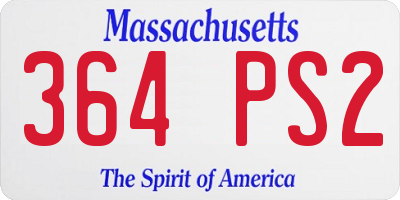MA license plate 364PS2