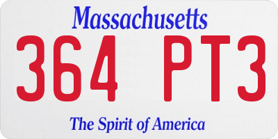 MA license plate 364PT3