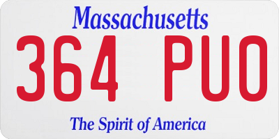 MA license plate 364PU0