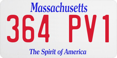 MA license plate 364PV1