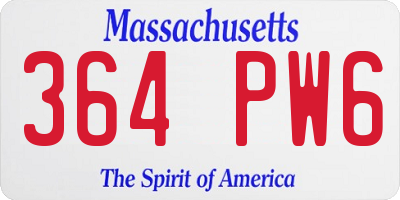 MA license plate 364PW6
