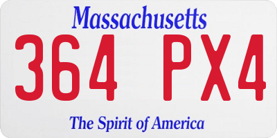 MA license plate 364PX4