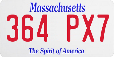 MA license plate 364PX7