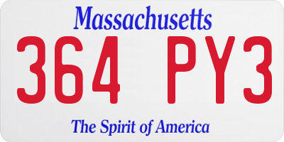 MA license plate 364PY3