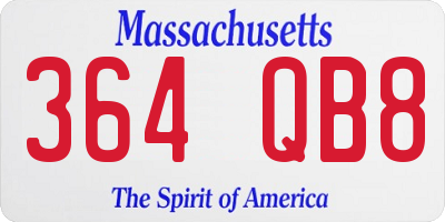 MA license plate 364QB8