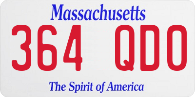MA license plate 364QD0