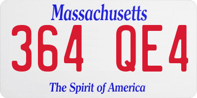 MA license plate 364QE4