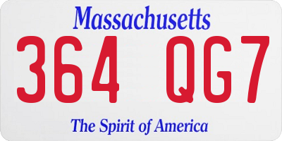 MA license plate 364QG7