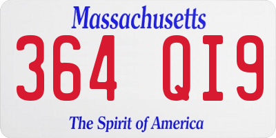 MA license plate 364QI9