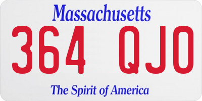MA license plate 364QJ0