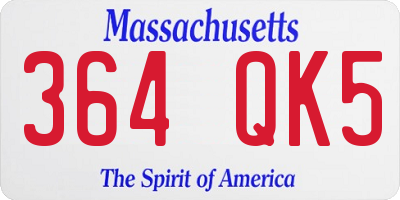 MA license plate 364QK5