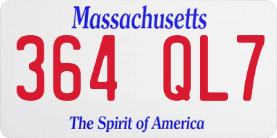 MA license plate 364QL7