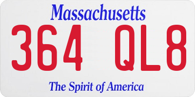 MA license plate 364QL8