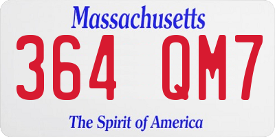 MA license plate 364QM7