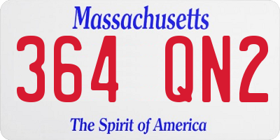 MA license plate 364QN2