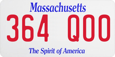 MA license plate 364QO0