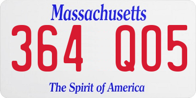 MA license plate 364QO5