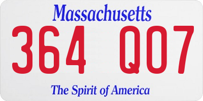 MA license plate 364QO7