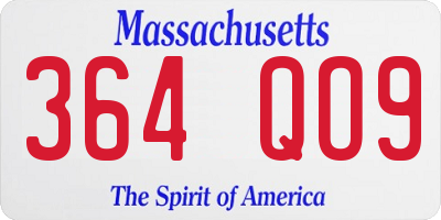 MA license plate 364QO9