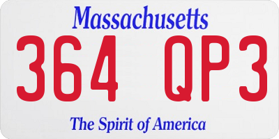 MA license plate 364QP3